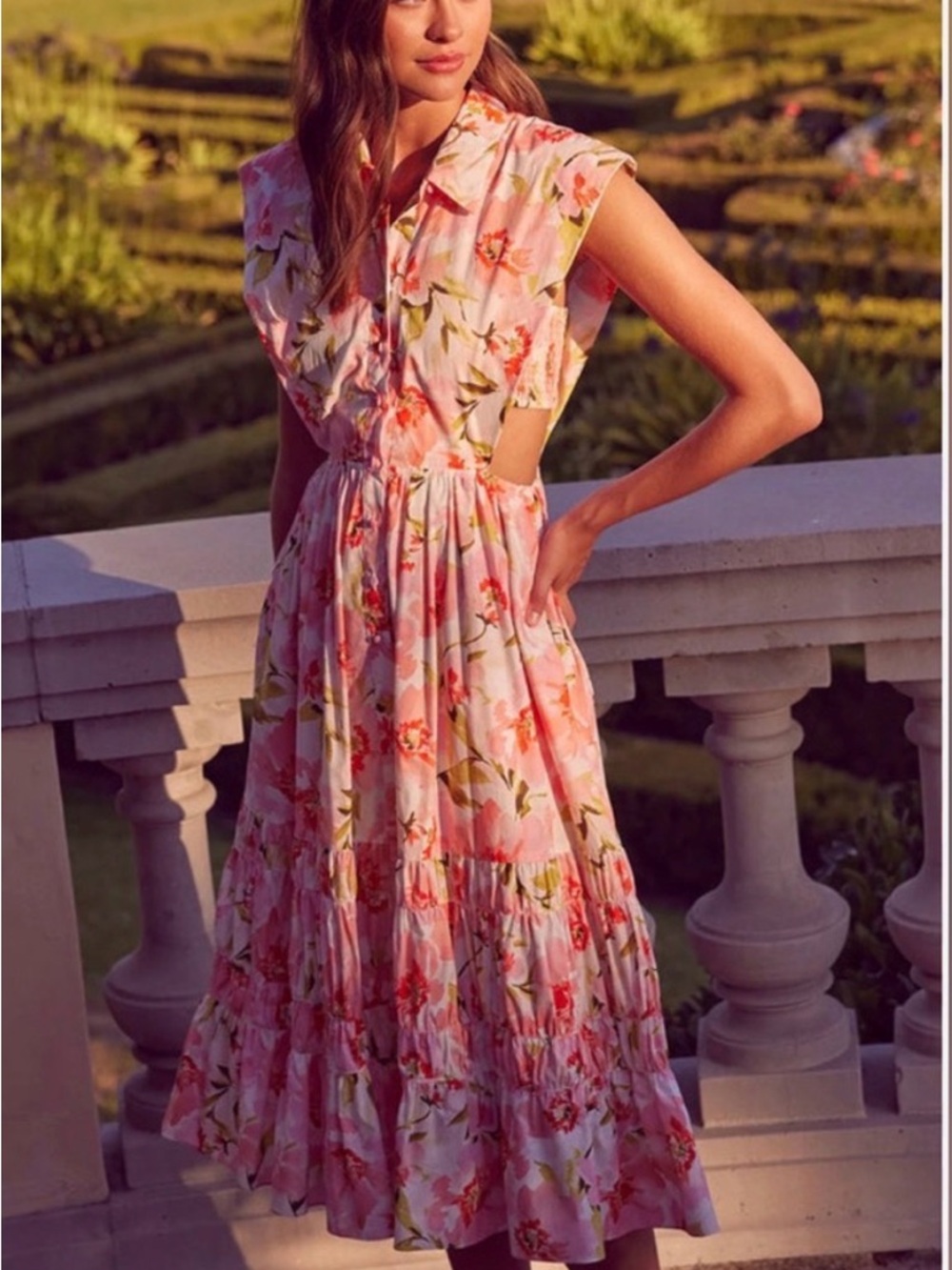 Misa Nicole Dress by Marija Krsikapa Pink Floral Sleeveless Maxi Dress - Picture 3 of 16